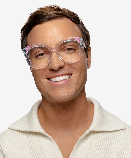 Petalis Clear Floral AcetateEyeglass Frames for Men from EyeBuyDirect