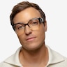 Pierrette Black Clear Brown PlasticEyeglass Frames for Men from EyeBuyDirect