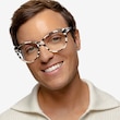 Thalia Black White Floral AcetateEyeglass Frames for Men from EyeBuyDirect