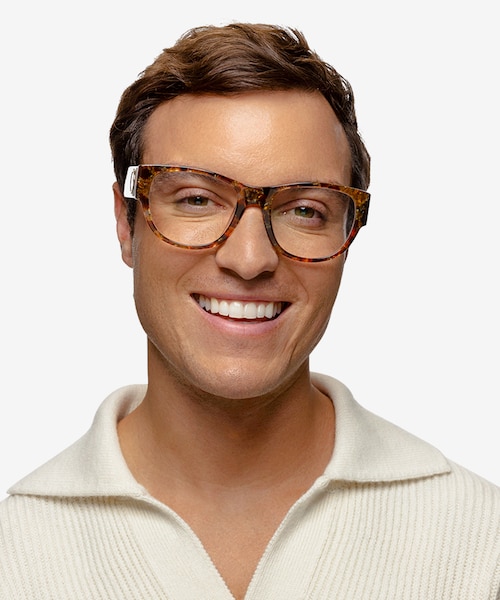 Aine Brown Floral AcetateEyeglass Frames for Men from EyeBuyDirect