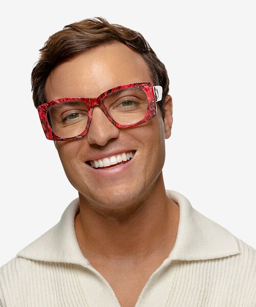 Valencia Red AcetateEyeglass Frames for Men from EyeBuyDirect