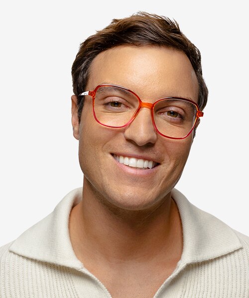 Stunning Pink Orange PlasticEyeglass Frames for Men from EyeBuyDirect
