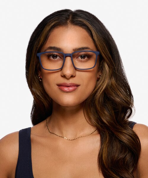 Moringa Crystal Dark Blue Eco-friendlyEyeglass Frames for Women from EyeBuyDirect