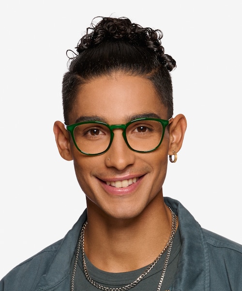 Persea Green PlasticEyeglass Frames for Men from EyeBuyDirect