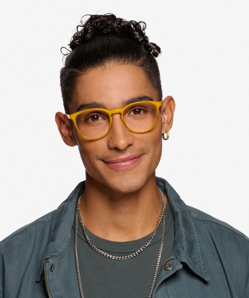 Persea Yellow Eco-friendlyEyeglass Frames for Men from EyeBuyDirect