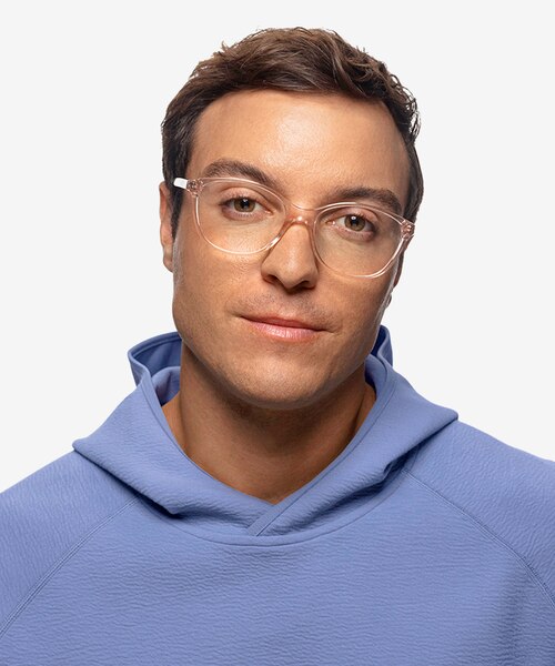 Piper Clear Pink AcetateEyeglass Frames for Men from EyeBuyDirect