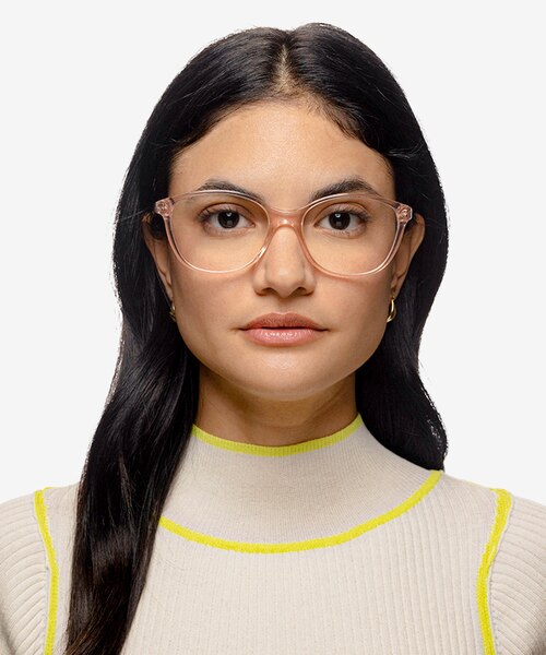 Piper Clear Pink AcetateEyeglass Frames for Women from EyeBuyDirect