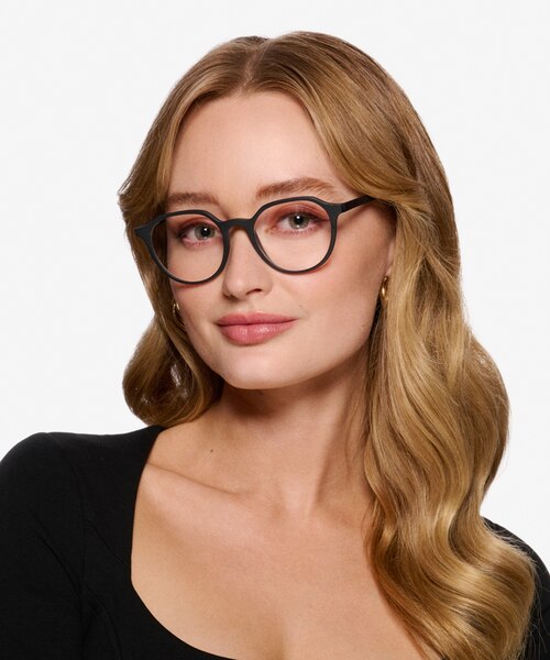 Prue Matte Black PlasticEyeglass Frames for Women from EyeBuyDirect
