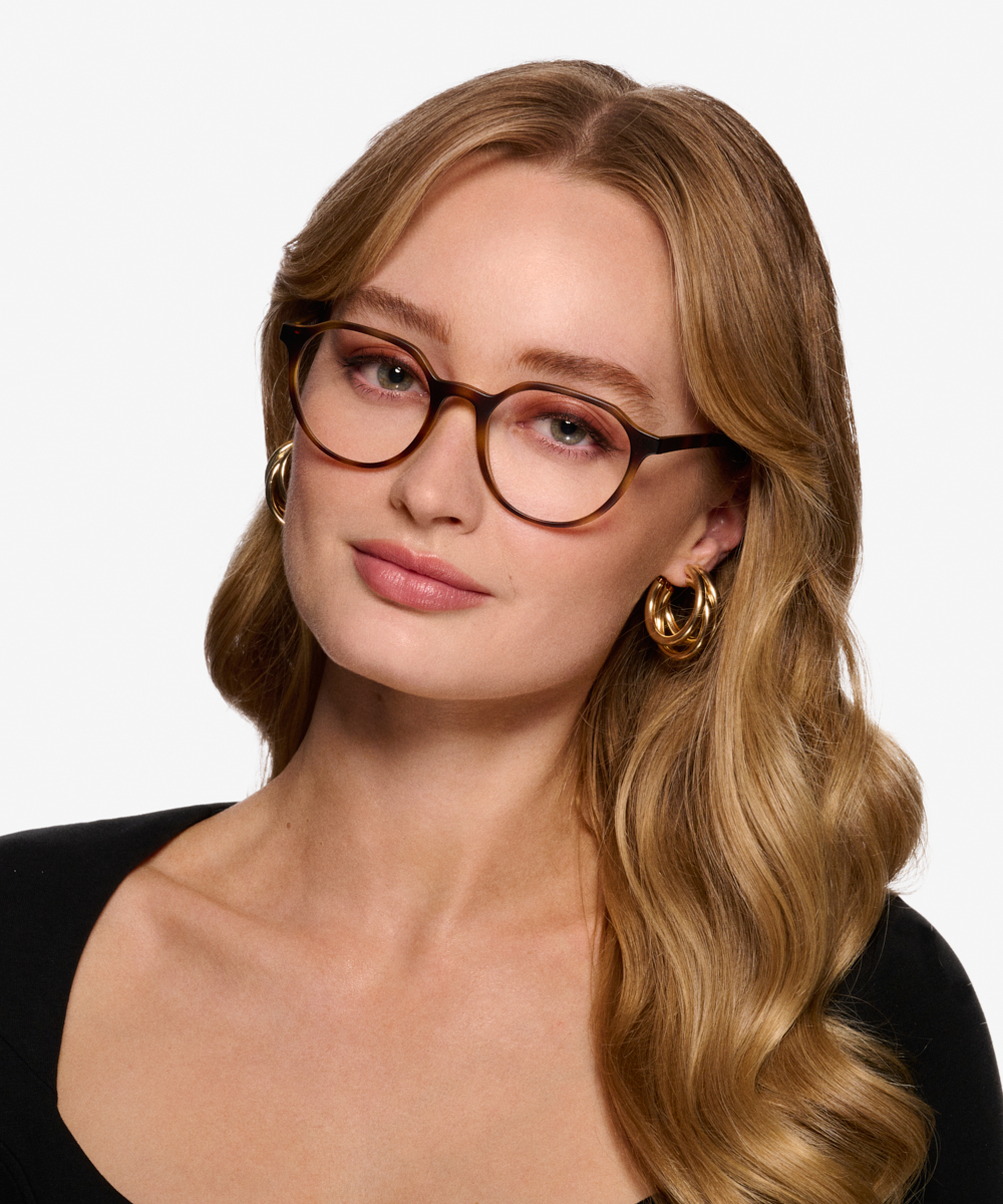Prue Geometric Matte tortoise Glasses for Women Eyebuydirect