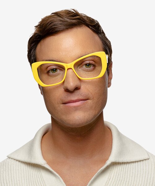 Deduce Yellow AcetateEyeglass Frames for Men from EyeBuyDirect