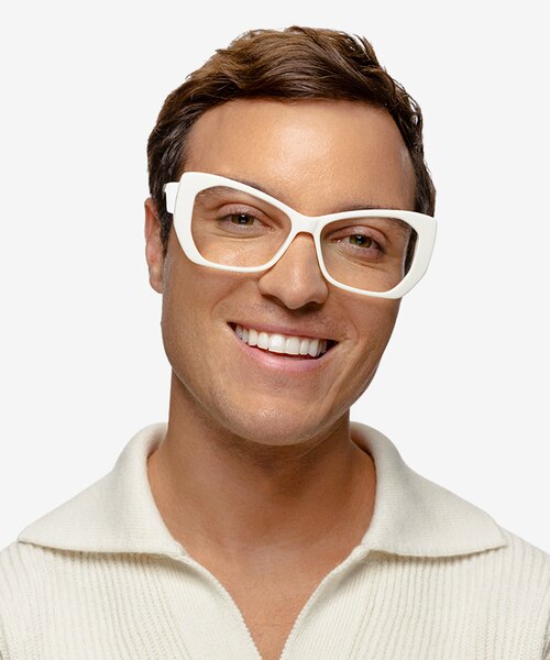 Deduce White AcetateEyeglass Frames for Men from EyeBuyDirect
