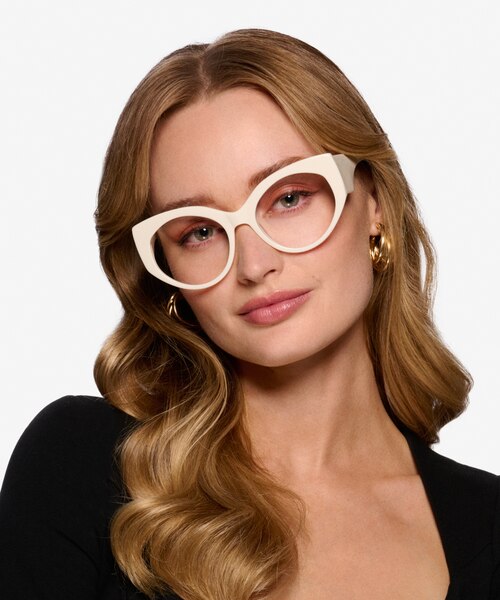 Salon White AcetateEyeglass Frames for Women from EyeBuyDirect