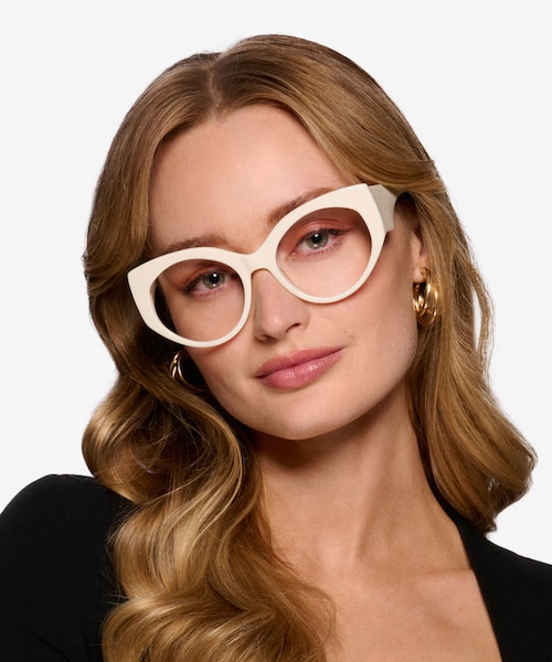 Salon White AcetateEyeglass Frames for Women from EyeBuyDirect