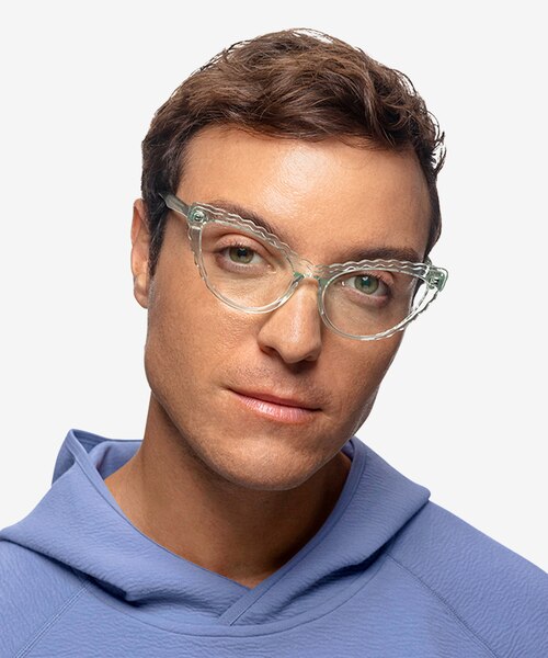 Pen Clear Green AcetateEyeglass Frames for Men from EyeBuyDirect