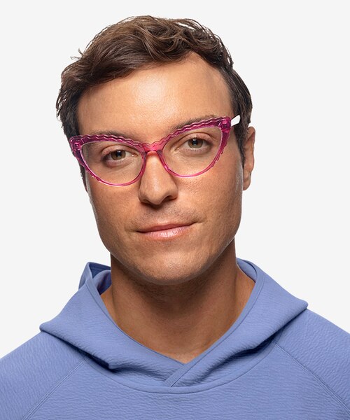 Pen Clear Purple AcetateEyeglass Frames for Men from EyeBuyDirect
