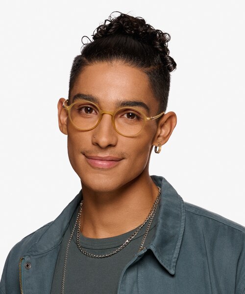 Matcha Clear Yellow PlasticEyeglass Frames for Men from EyeBuyDirect