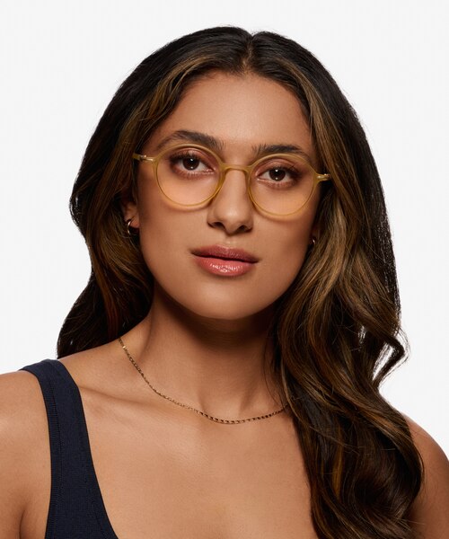 Matcha Clear Yellow PlasticEyeglass Frames for Women from EyeBuyDirect