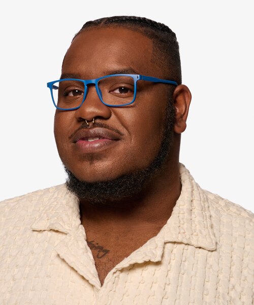 Anza Navy PlasticEyeglass Frames for Men from EyeBuyDirect