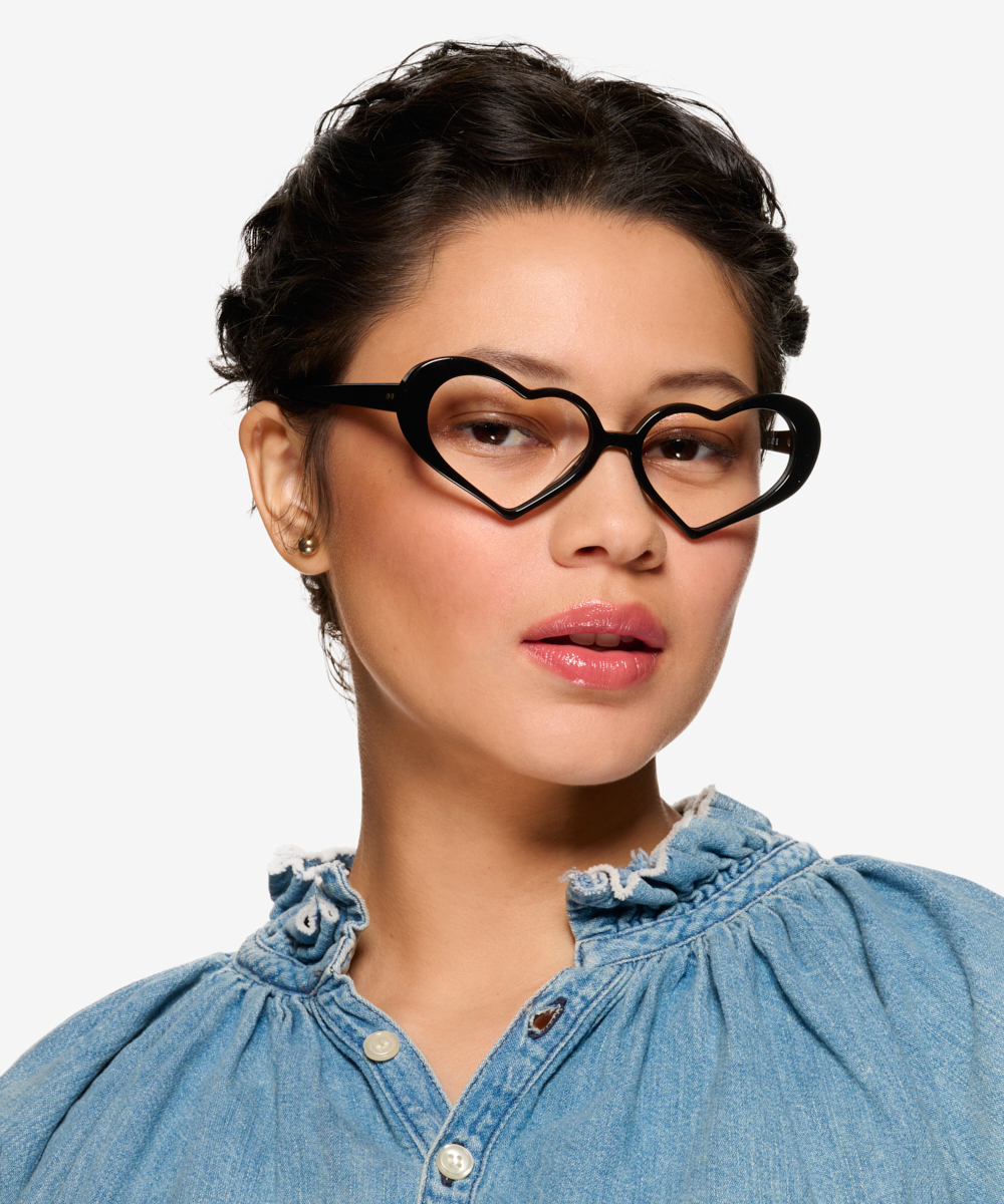 Sweet Heart Black Glasses for Women Eyebuydirect