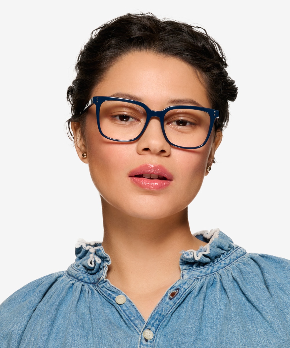 Amia Square Navy Full Rim Eyeglasses Eyebuydirect Canada