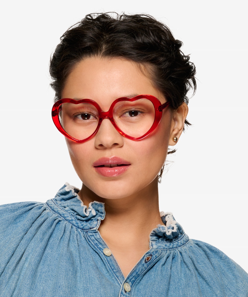 Womens red eyeglass hot sale frames