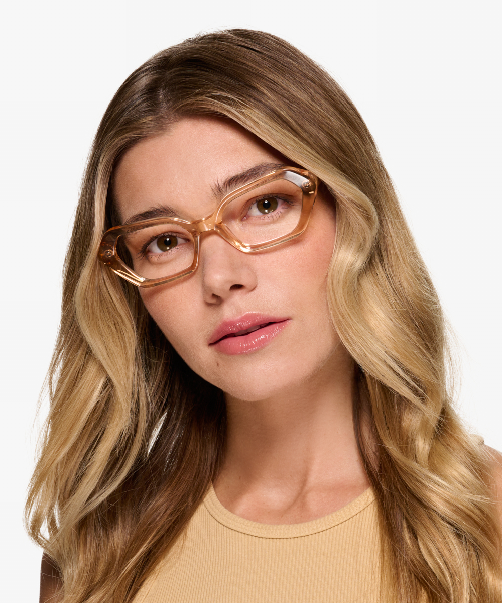 Lucille Cat Eye Crystal Light Orange Glasses for Women | Eyebuydirect