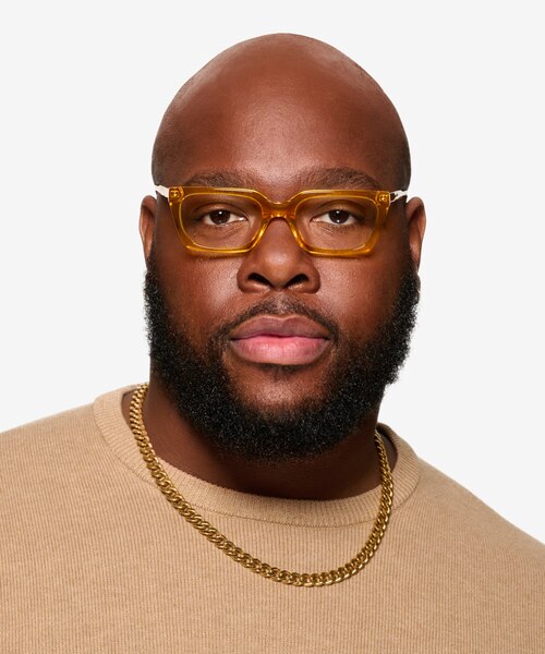 Petula Crystal Orange AcetateEyeglass Frames for Men from EyeBuyDirect