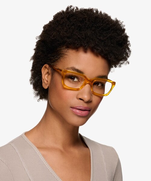 Petula Crystal Orange AcetateEyeglass Frames for Women from EyeBuyDirect