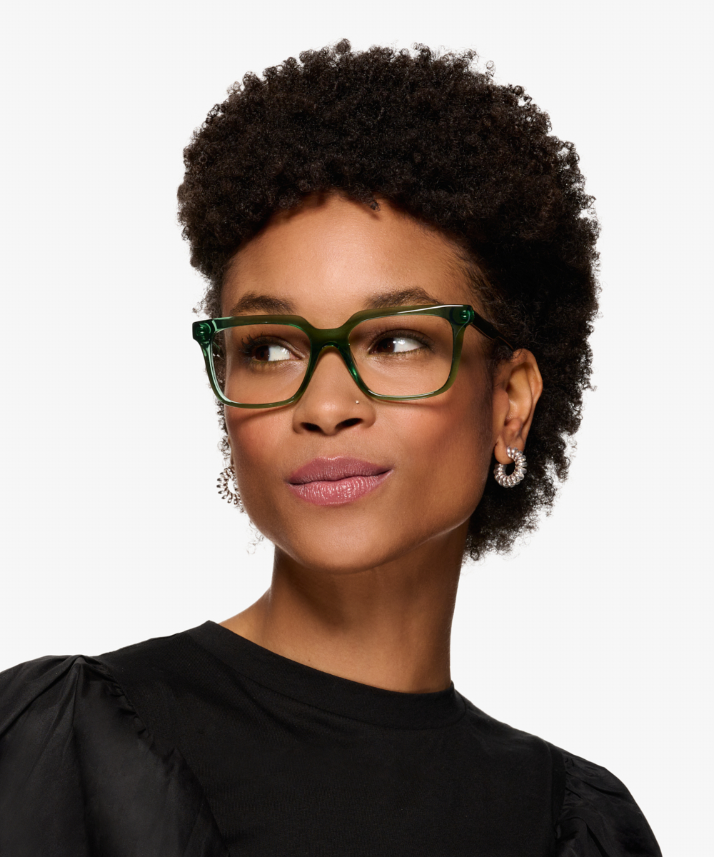 Sandie Square Crystal Green Full Rim Eyeglasses Eyebuydirect Canada
