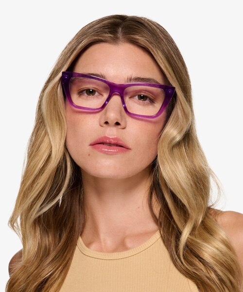 Celia Crystal Purple AcetateEyeglass Frames for Women from EyeBuyDirect