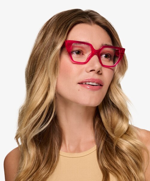 Dionne Crystal Fushia Pink AcetateEyeglass Frames for Women from EyeBuyDirect