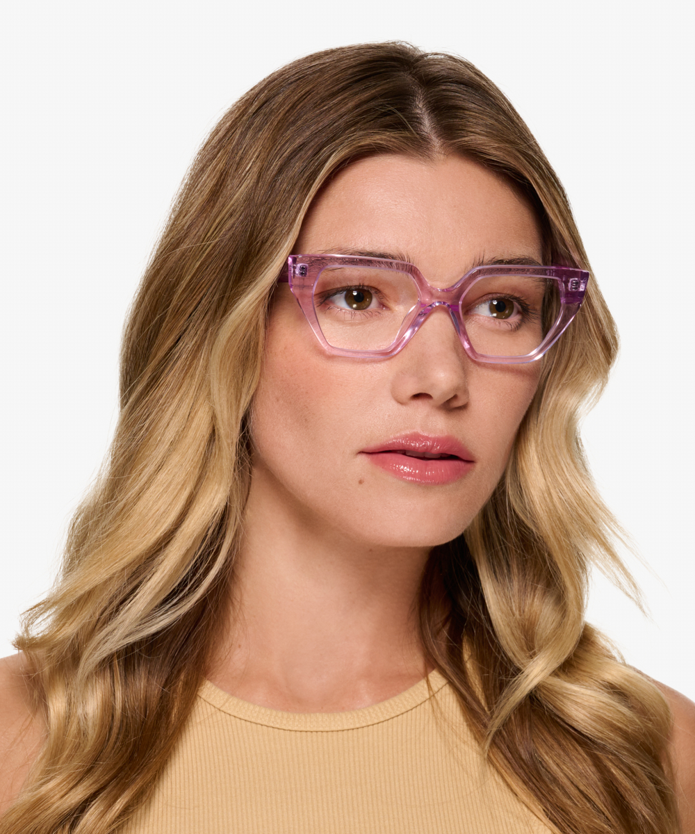 Dionne Geometric Crsytal Light Purple Glasses for Women | Eyebuydirect