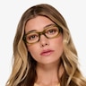 Nina Crystal Olive Green AcetateEyeglass Frames for Women from EyeBuyDirect