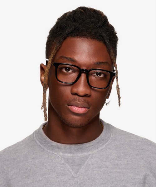 Astera Black AcetateEyeglass Frames for Men from EyeBuyDirect