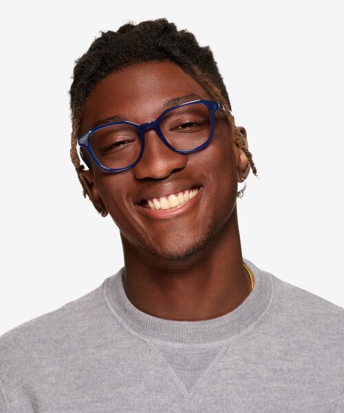 Florus Blue AcetateEyeglass Frames for Men from EyeBuyDirect