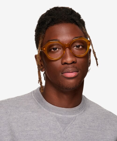 Gerania Milky Orange AcetateEyeglass Frames for Men from EyeBuyDirect