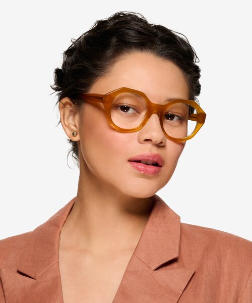Gerania Milky Orange AcetateEyeglass Frames for Women from EyeBuyDirect