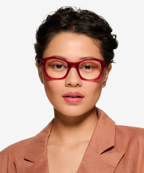 Aronia Crystal Dark Pink AcetateEyeglass Frames for Women from EyeBuyDirect