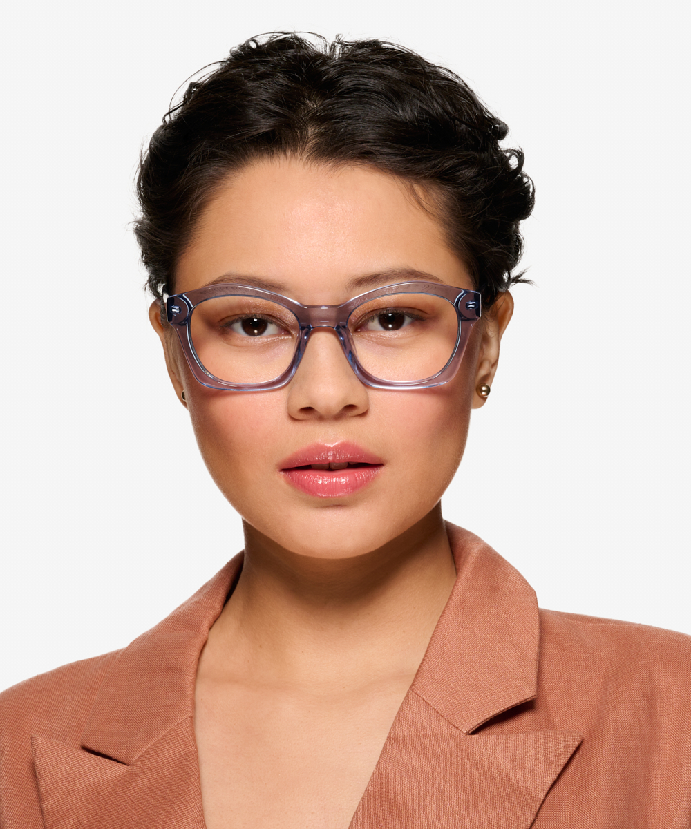 Aronia Cat Eye Crsytal Blue Full Rim Eyeglasses Eyebuydirect