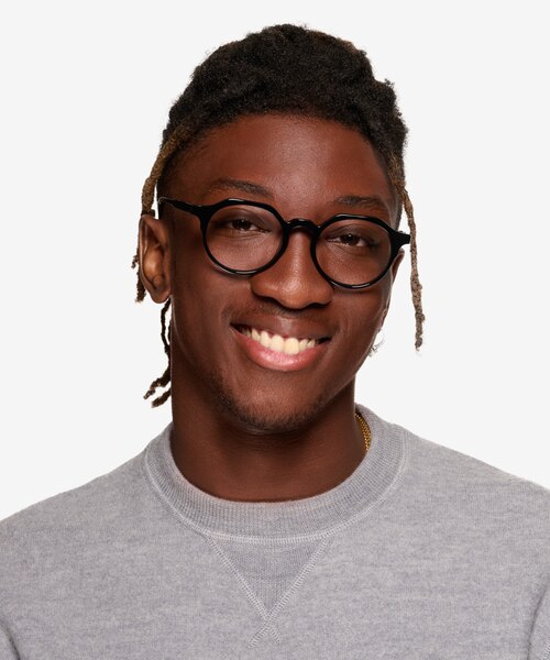 Monarda Noir AcétateMontures de lunettes de vue pour Hommes d'EyeBuyDirect