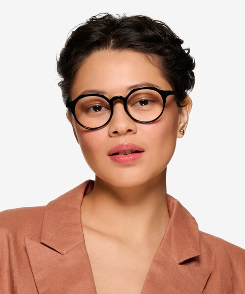 Monarda Noir AcétateMontures de lunettes de vue pour Femmes d'EyeBuyDirect