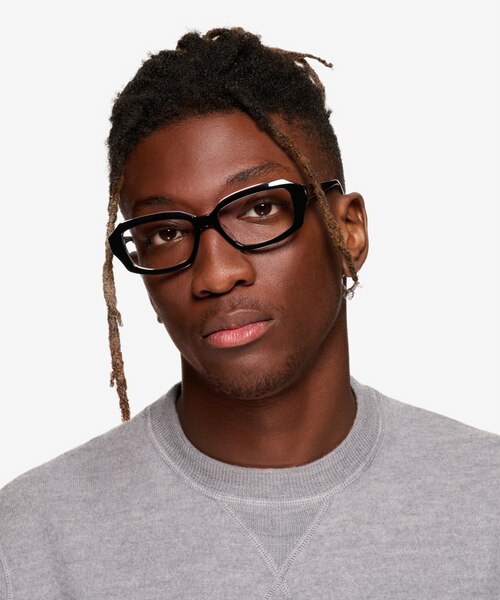 Caladium Black Crystal AcetateEyeglass Frames for Men from EyeBuyDirect