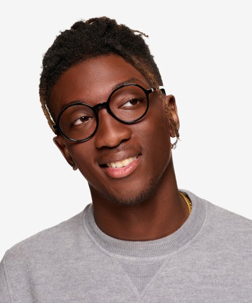 Amaranth Black AcetateEyeglass Frames for Men from EyeBuyDirect