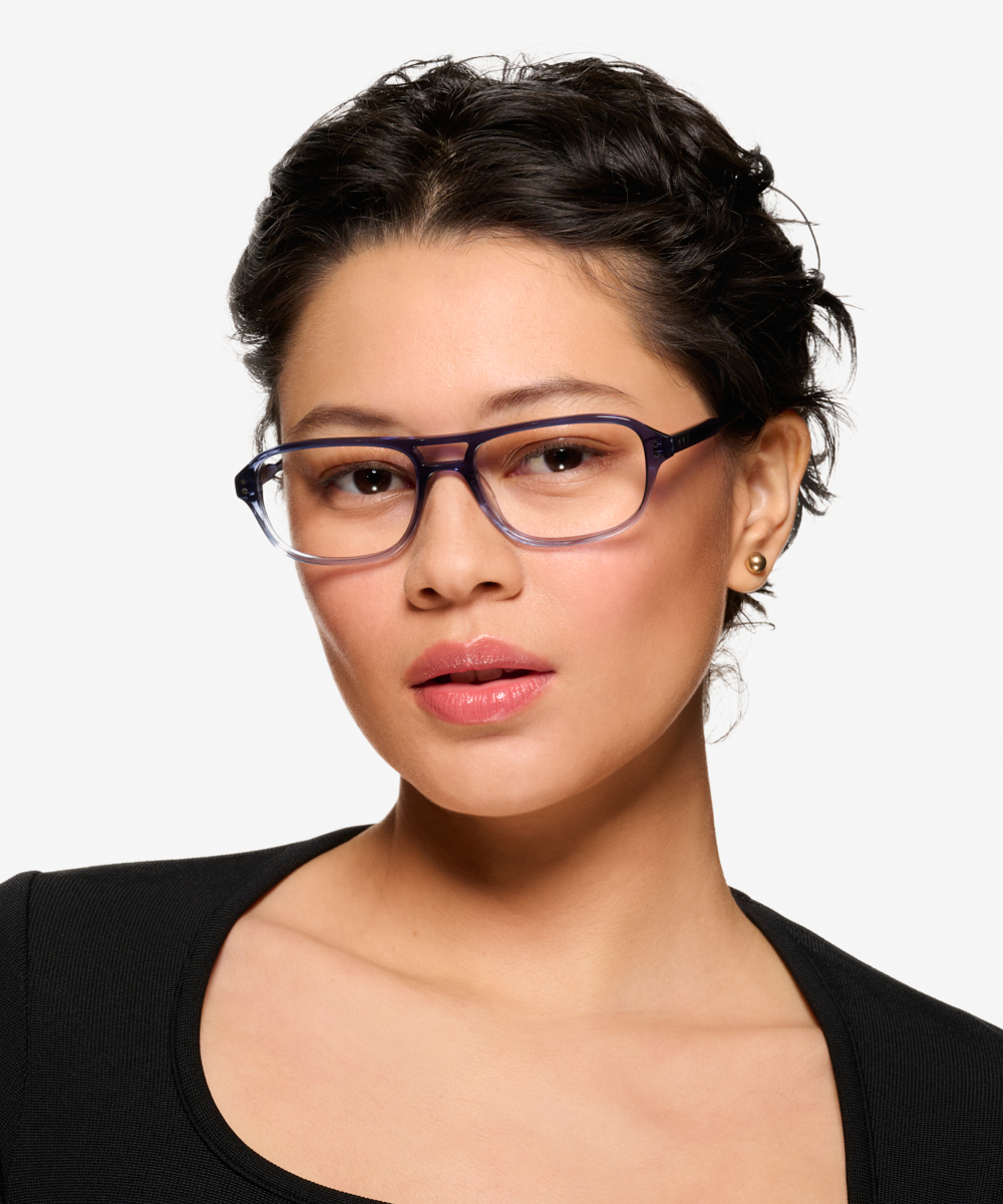 Cirrus Aviator Gradient Blue Full Rim Eyeglasses Eyebuydirect