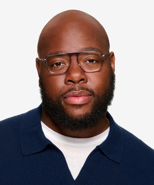 Zip Crystal Gray AcetateEyeglass Frames for Men from EyeBuyDirect
