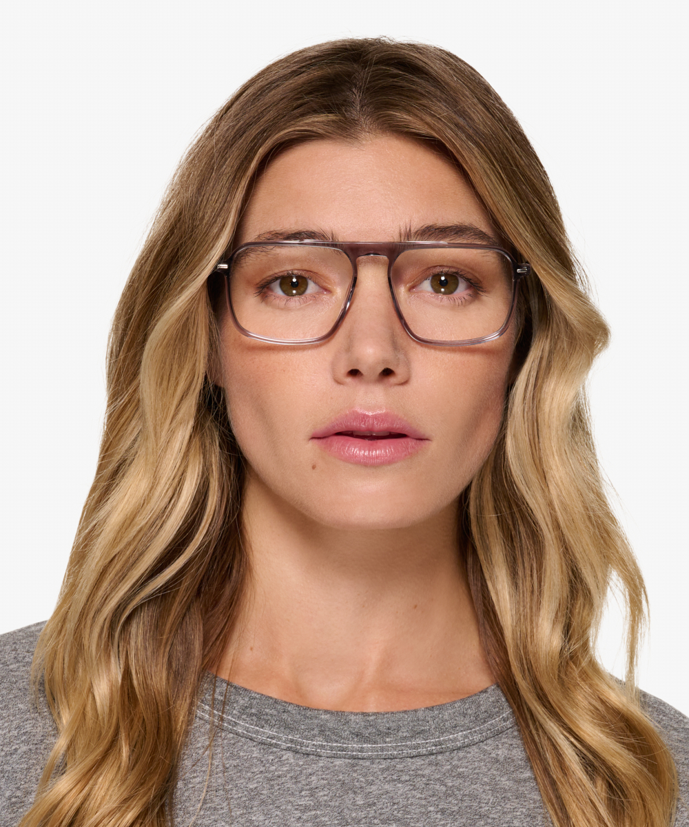 Zip Square Crystal Gray Full Rim Eyeglasses | Eyebuydirect