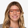 Zip Crystal Orange AcetateEyeglass Frames for Women from EyeBuyDirect