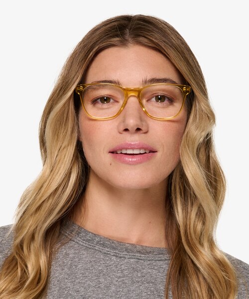 Fortitude Crystal Yellow AcetateEyeglass Frames for Women from EyeBuyDirect