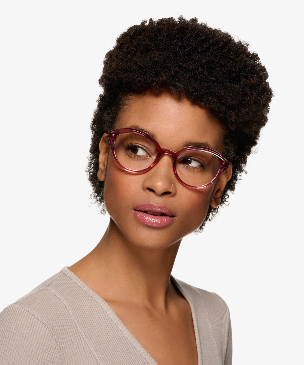 Cherry Cat Eye Crystal Pink Glasses for Women | Eyebuydirect