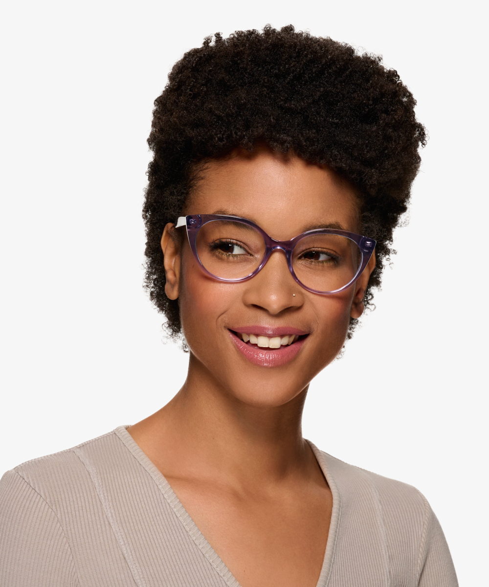 Leilani Cat Eye Clear Purple Glasses For Women Eyebuydirect Canada